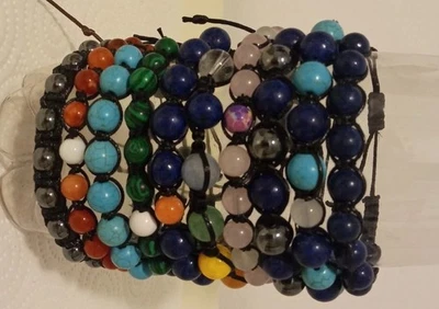 Braccialetti Shamballa . Pietre Dure Naturali, 8 mm 10mm. - Immagine 1 di 4