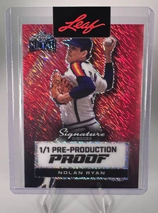Nolan Ryan 2024 Leaf Metal Signature Series Red Shimmer 1/1 Proof - Picture 1 of 2