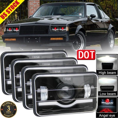 Для 1980-1988 Chevrolet Monte Carlo 4 шт светодиодные фары дальнего света 4x6 дюймов красный дневной свет - Изображение 1 из 4