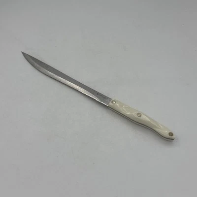 Cuchillo cortador tallador Cutco 1723 hoja dentada mango blanco perla hecho en EE. UU. Foto 1 de 4
