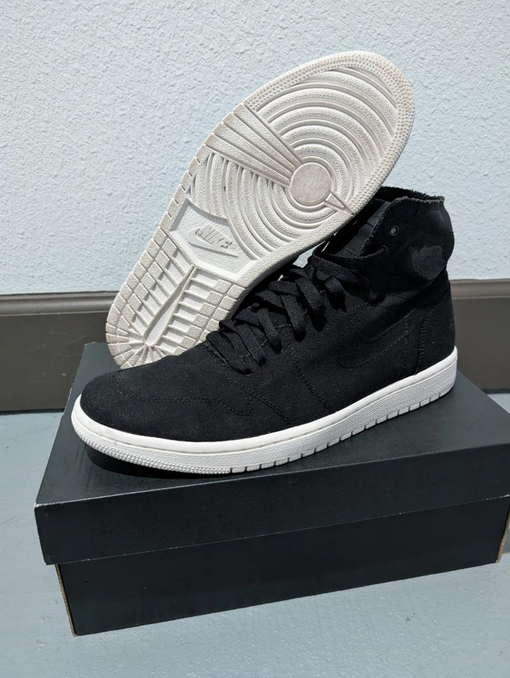 Nike Air Jordan 1 Retro Alto Decon Deconstruido Negro Lona Vela Marfil Talla 10  Foto 1 de 4