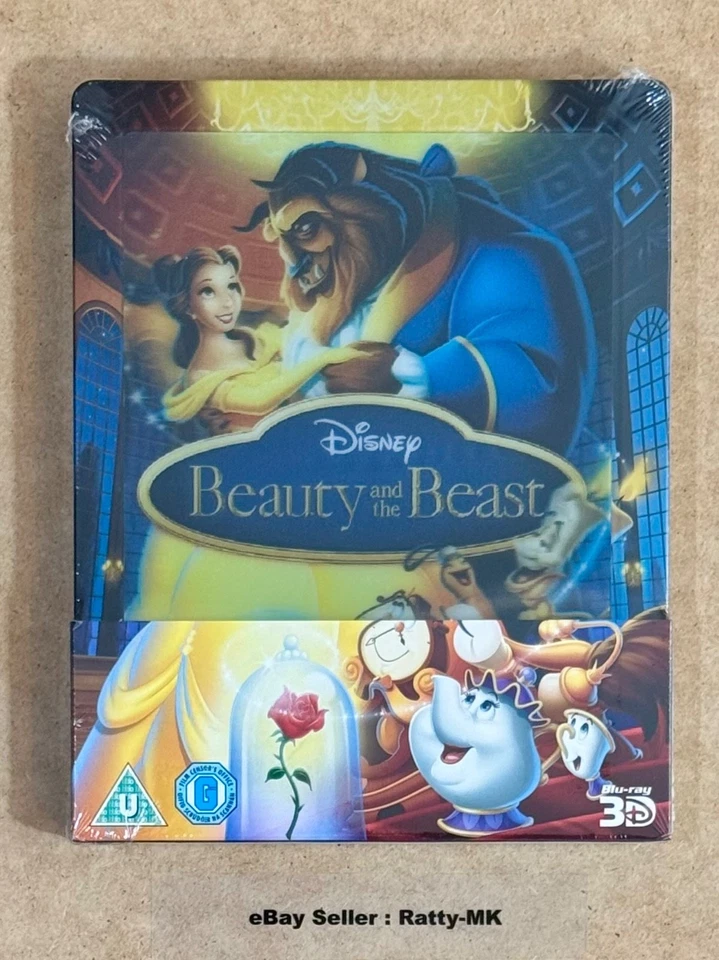 Disney Beauty and The Beast Steelbook Blu Ray 3d Lenticular
