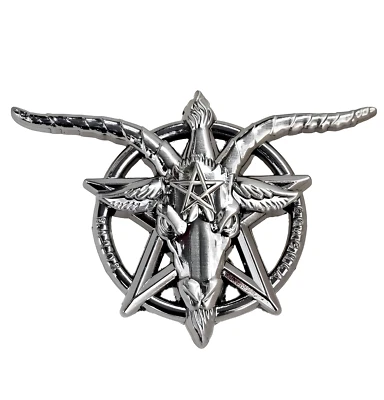Baphomet Spilla Distintivo Pentagramma Spilla Chiesa Satanica di Satana Templ... - Immagine 1 di 4