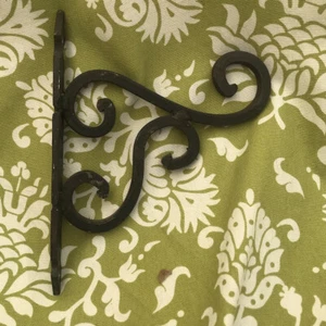 Vintage French Coat Rack Wroght iron Hanger Wall Mount Antique 2 Hook Black - Picture 1 of 10