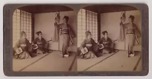 STEREO Underwood & Underwood - JAPAN Japon Geishas - Vintage albumen print 1904 - Imagen 1 de 1