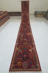 3 x 22 ft Red Bidjar Afghan Hand knotted Transitional Extra Long Runner Rug - Picture 1 of 12