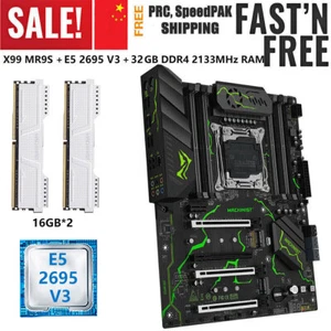 X99 MR9S Motherboard LGA 2011-v3 + Xeon E5 2695 V3 CPU 32GB DDR4 2133MHz ECC RAM - Picture 1 of 14