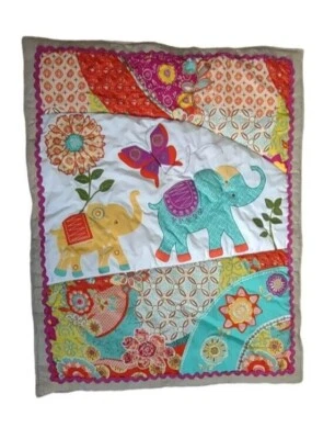 Manta Edredón Edredón Bebé Levtex Boho Decoración Infantil Elefantes Mariposas Foto 1 de 4