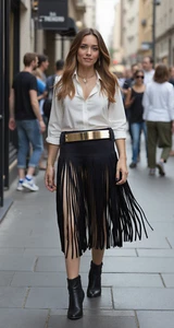 Brand New Women Black Color Skirt Faux Leather Fashion Belt Gold Metal Plate S M - Picture 1 of 24