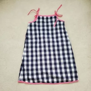 Hanna Andersson Girls Blue Gingham Pink Trim Pillowcase Dress sz130/8 - Picture 1 of 12