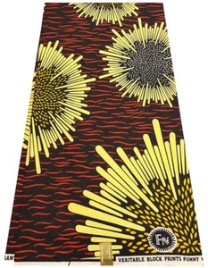 African Wax Print Exclusive Design Sell  by 6 Yards , 100% cotton for dresses - Picture 1 of 2