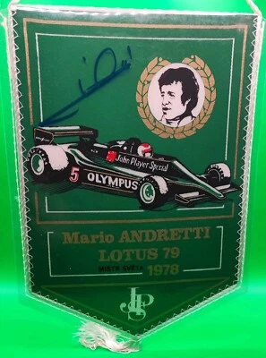 Mario Andretti signed vintage LOTUS pennant - Image 1 of 3