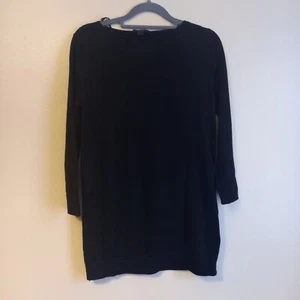 Maglione Cos nero 100% lana taglia 8/10 con zip lati punk rock gotico morbido - Foto 1 di 7