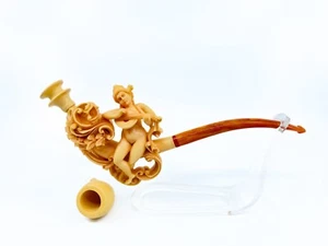 S.YANIK MEERSCHAUM PIPE Girl Playing Banjo - Picture 1 of 12
