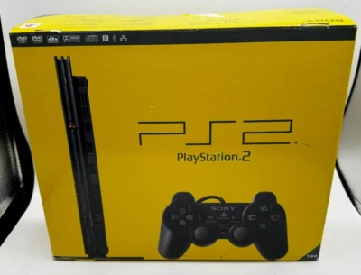 Sony Playstation 2 Slim Console Black SCPH-77004 With Box And Accessories - Image 1 of 4