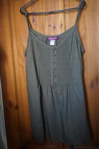 La Redoute Taillissime khaki hippie boho cotton linen mix cami pin tuck top 18 - Picture 1 of 8