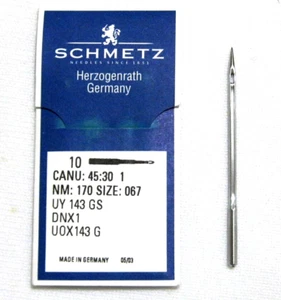 SCHMETZ UY143GS DNX1 UOX143G Talla #24/170 (067) Paquete de 10 Bolsas Agujas Cerradoras - Imagen 1 de 2