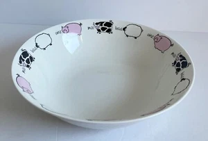 CUENCO DE GRANJA TAMAÑO GRANDE (29 cm EN DIÁMETRO) ANIMALES DE GRANJA DISEÑO CERDO, VACA + OVEJA - Imagen 1 de 7