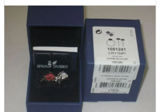 Swarovski Lea Indian Pink Ring (Size 8)(EU Size 58) 1051241 - Image 1 of 1