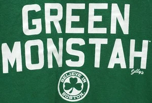 SULLYS GREEN MONSTAH T SHIRT TEE BOSTON MENS SIZE L LARGE - Picture 1 of 4
