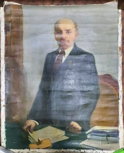 Ukrainian oil painting Soviet propaganda Lenin - Picture 1 of 12