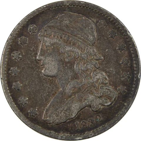 1832 Capped Bust Quarter VF Very Fine 89.24% Silver 25c Coin SKU:I4156 Cover