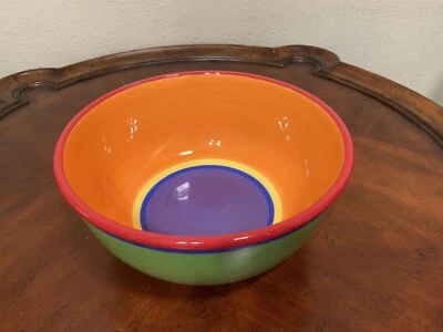 Tigela de servir Dansk Caribe Aruba 10 x 4,75" pintada à mão - Imagem 1 de 4