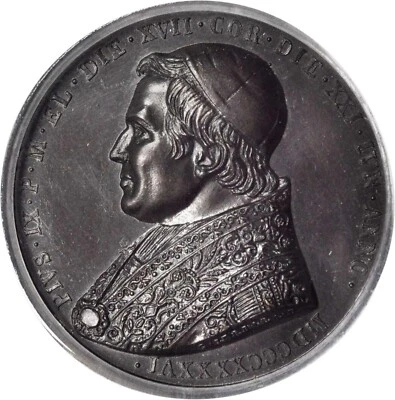 1846 VATICAN - Pope Pius IX - Copper Medal - St. Peter Rev - PCGS SP64BN - Image 1 of 4