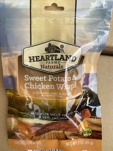 2-PACK Natural Sweet Potato + Chicken Wraps Small 3 oz Bags Dog Treats - Picture 1 of 5
