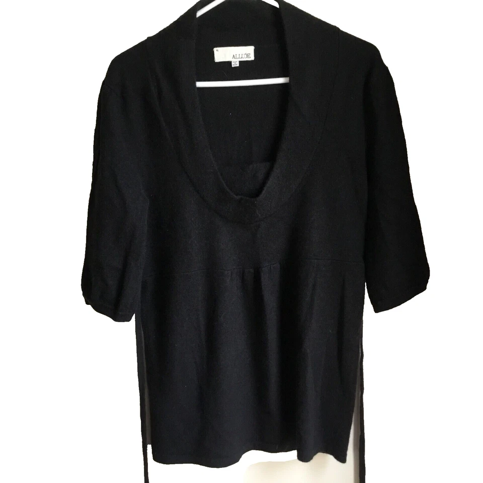 Suéter ALLUDE XL 100% cashmere amarrar costas suéter mangas balão 3/4 - Imagem 1 de 4