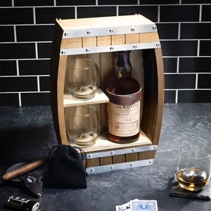 Rustikales Weinregal, Kiefernholzfass Holzdisplay Whiskeyregal Weinbox, Herren Geschenk - Bild 1 von 9