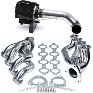 4''Cold Air Intake + Header For 00-06 Chevy GMC Avalanche Silverado Sierra Tahoe - Picture 1 of 7