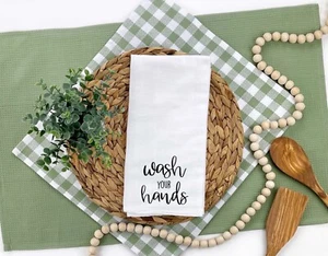 Wash Your Hands Kitchen Bath Towel, Customizable, Handmade - Picture 1 of 1
