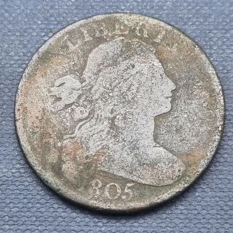 1805 Draped Bust Large 1c Better Grade Corroded #43584 Cover