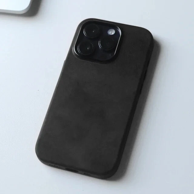 Horse Genuine Leather Case for all iPhone Magnetic Frosted Cowhide Phone Cover - Image 1 of 4