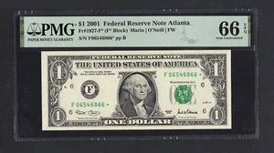 United States-Federal Res One Dollar 2001 Fr#1927-F* (F* Block) UNC Grade 66 - Picture 1 of 2