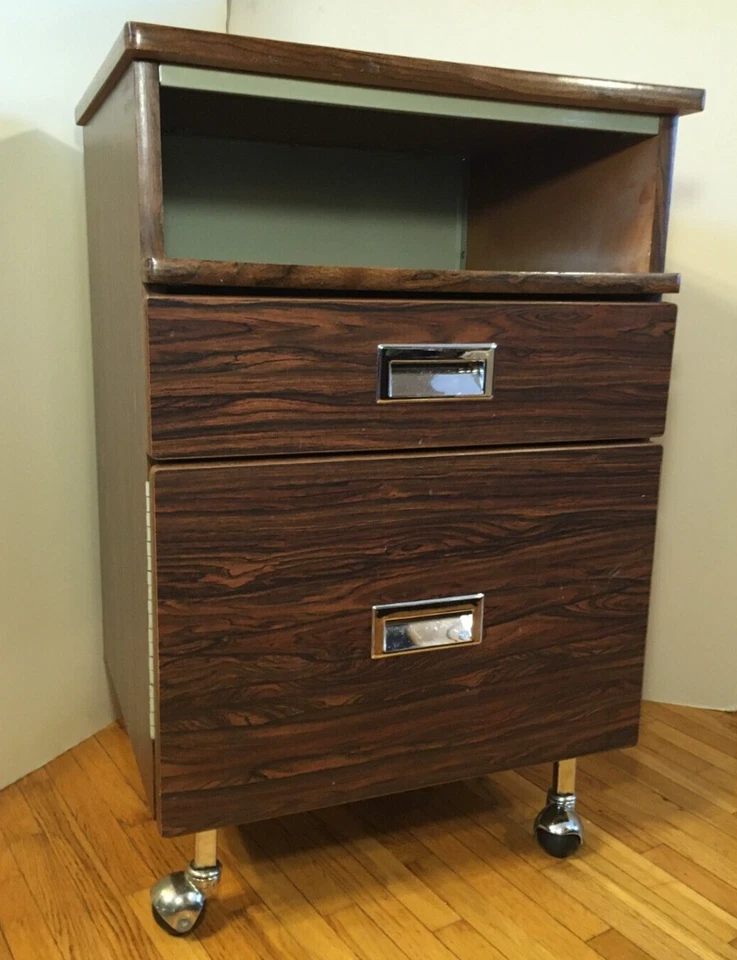 **Mesa auxiliar enrollable industrial MCM INTERROYAL DE COLECCIÓN SOPORTE ESCRITORIO METAL MADERA DK Foto 1 de 4