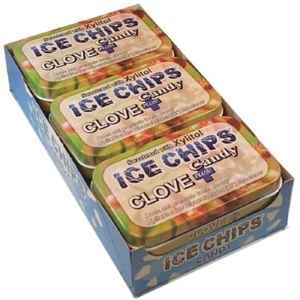 ICE CHIPS Xylitol Candy 6 Tins; Keto Friendly, Gluten Free (Clove) - Picture 1 of 4