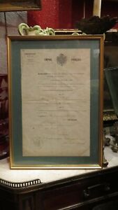 Diploma Patente Medalla Militar Amberieu 01 Capitán Bomberos 1868 Napoleón 3