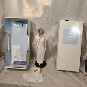 Franklin Mint Diana Princess of Wales Porzellan Puppe Original Box COA Neu - Bild 1 von 15