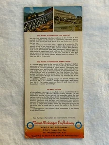 Mount Washington World’s First Cog Railway Travel Flyer Schedule Fares Photos NH - Picture 1 of 4