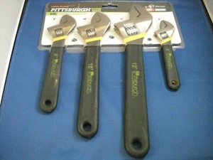 Pittsburgh Pro 4 Pc Adjustable Crescent Wrench Set 6" 8" 10" 12" NIOP - Picture 1 of 4