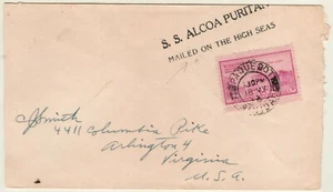PAQUEBOT High Seas Ship Cover (SS Alcoa Puritan) 1954 Trinidad to Virginia, USA - Picture 1 of 2