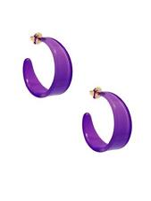 Chunky Resin Hoop Earrings- Purple