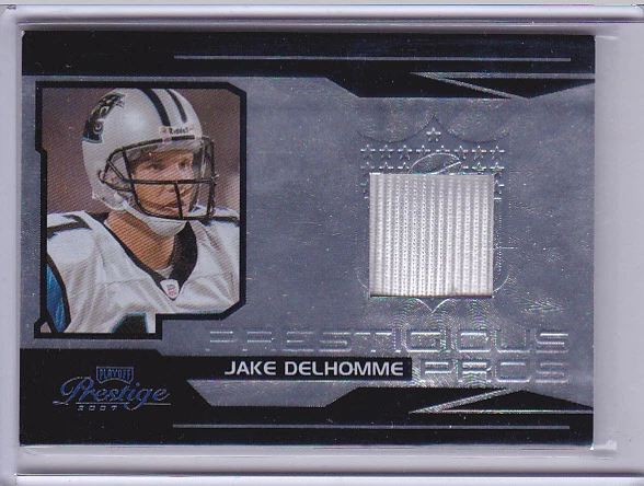2007 Playoff Prestige Prestigious Pros Material Black Jake Delhomme Jersey 20/25 - Image 1 of 1