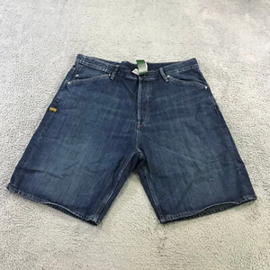 G Star Raw Shorts Mens 38 Denim Loose Shorts Jorts Workwear Dark Denim Casual - Picture 1 of 13