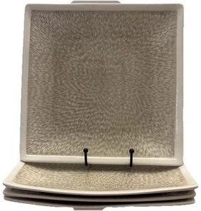 Set of 4 Sango Vega Taupe 4530 Dinner Plates 11” Discontinued Taupe & White EUC - Picture 1 of 11