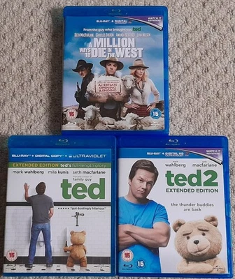 TED 1 & 2 + A MILLION WAYS TO DIE IN THE WEST BLU-RAY SETH MCFARLANE COLLECTION  - Image 1 of 2