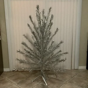 Vintage 6 Fuß Aluminium Wunderkerze Weihnachtsbaum Stern Marke Co. mit Ständer & orig. Box - Bild 1 von 17