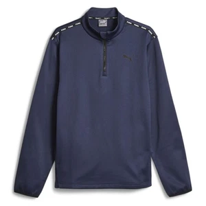PUMA Fit Pwrfleece Quarter Zip Pullover Mens Blue Casual Athletic Outerwear 5238 - Picture 1 of 2